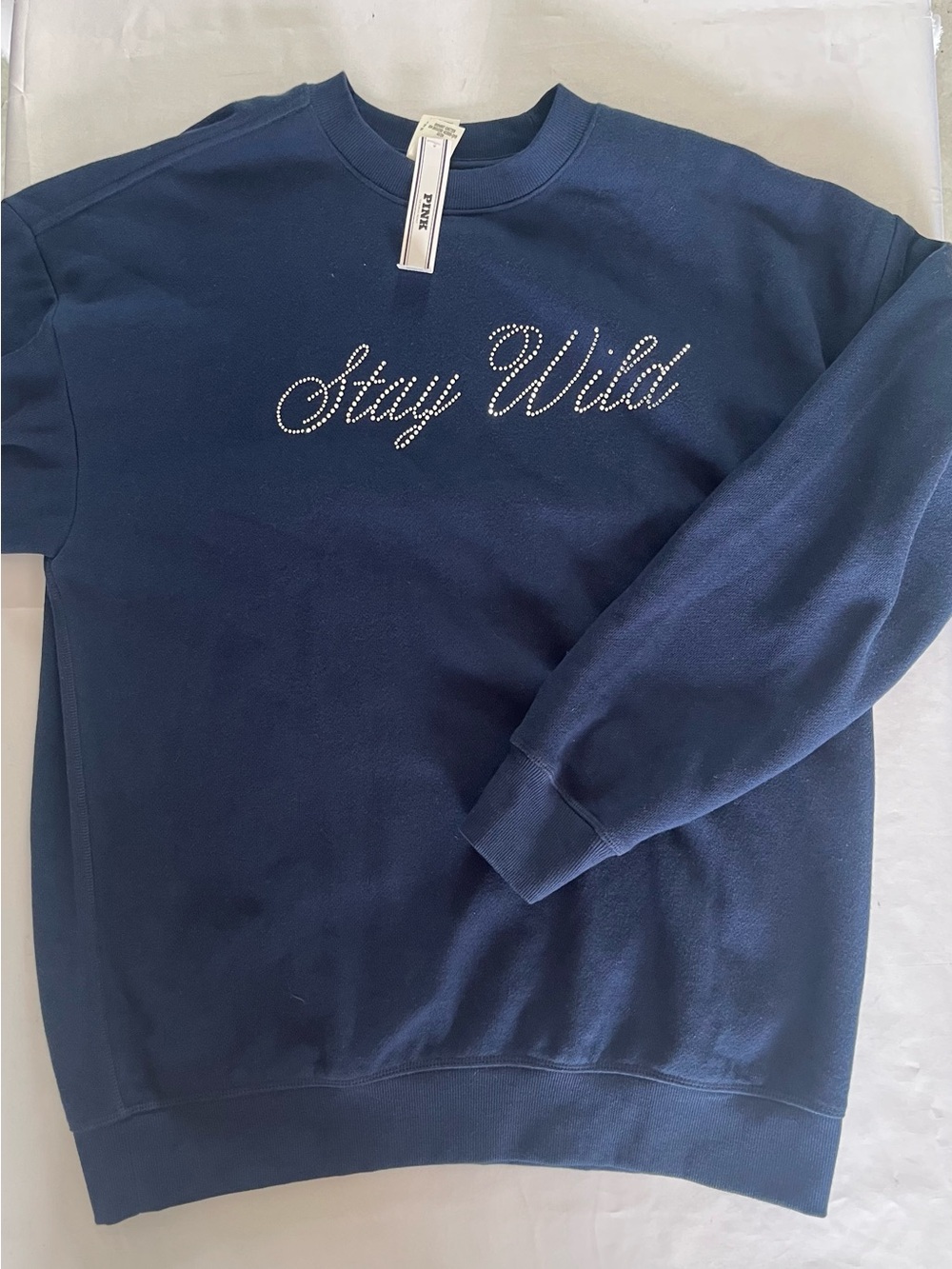 New Victoria’s Secret PINK Fleece blue bling Sweatshirt.